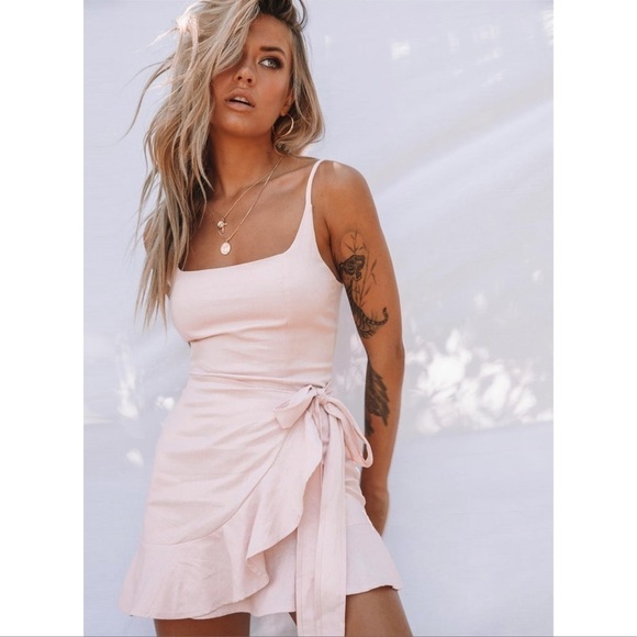 PRINCESS POLLY Cottage Hill Mini Dress Blush - Picture 2 of 5